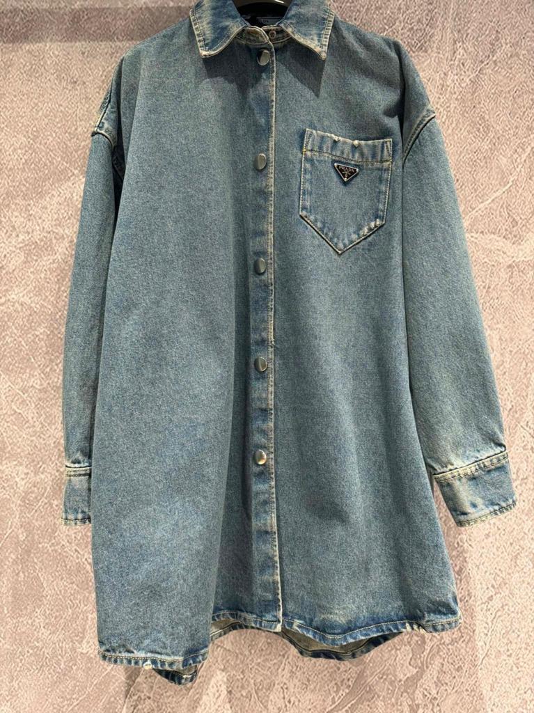 Nieuwe Prada Denim Jurk/Jas Maat S/1, Blauw, Ophalen of Verzenden, Zo goed als nieuw, Maat 36 (S)