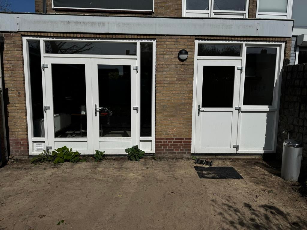 Kunststof openslaande deuren met kozijn en HR+ glas, Doe-het-zelf en Verbouw, Deuren en Horren, Ophalen, Kunststof, Gebruikt, Buitendeur
