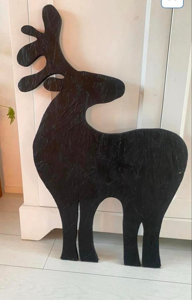 Decoratief houten hert - 90 cm hoog, Huis en Inrichting, Woonaccessoires | Overige, Ophalen, Gebruikt