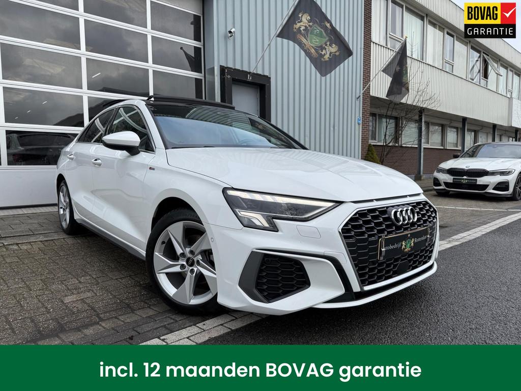Audi A3 Limousine 35 TFSI S edition S18/LEER/NAV/MATRIX/PANO, 12 maanden, 4 cilinders, Wit, Bedrijf
