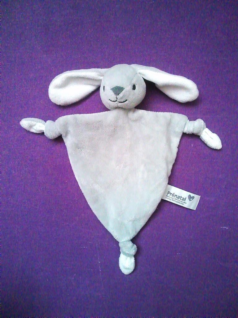 PRÉNATAL Knuffeldoekje KONIJN. GRIJS - WIT **Nieuw**, Ophalen of Verzenden, Nieuw, Konijn