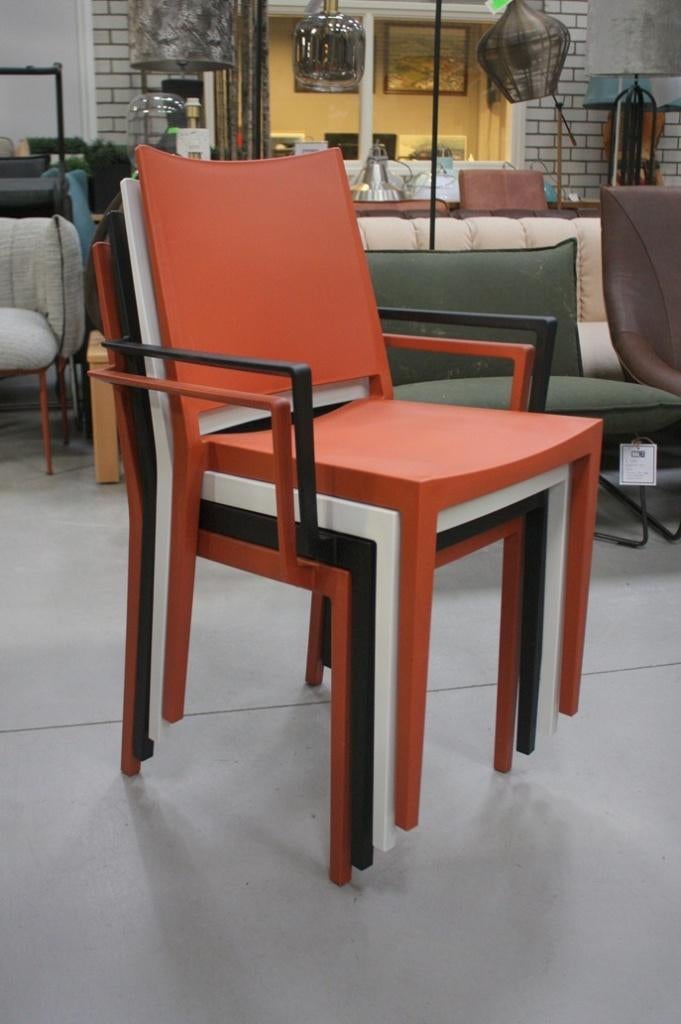 Partij trendy stoelen tuinstoelen stapelbaar horeca verhuur, Ophalen, Nieuw, Kunststof, Vijf, Zes of meer stoelen