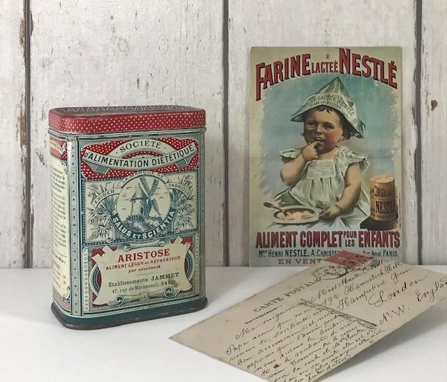 Frans blikje Societé d’Alimentation diététique Salus etc, Verzamelen, Blikken, Ophalen of Verzenden, Gebruikt, Overige