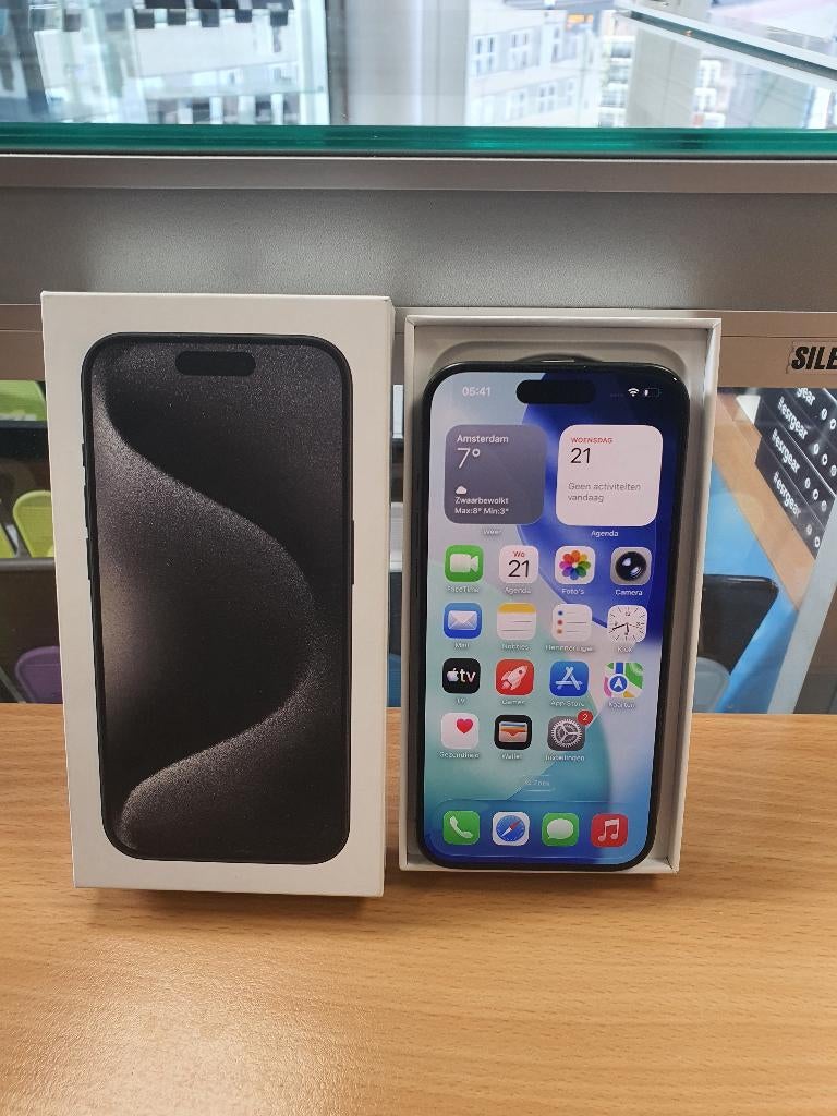 iPhone 15 Pro 128-GB, Telecommunicatie, Mobiele telefoons | Apple iPhone, Apple, Zwart, Ophalen of Verzenden, Zo goed als nieuw