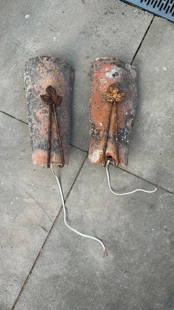 Buiten wandlampen, franse dakpannen,mediterrane/franse stijl, Ophalen, Wandlamp, 50 tot 250 watt, Netvoeding