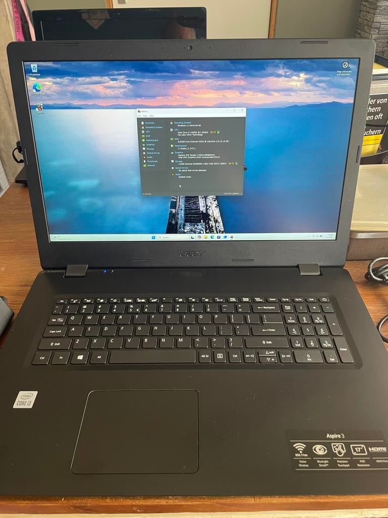 Acer aspire 3 A317-52 /17 inch/i3/8 GB ram/128 GB SSD enz., 2 tot 3 Ghz, Qwerty, 8 GB, Ophalen of Verzenden