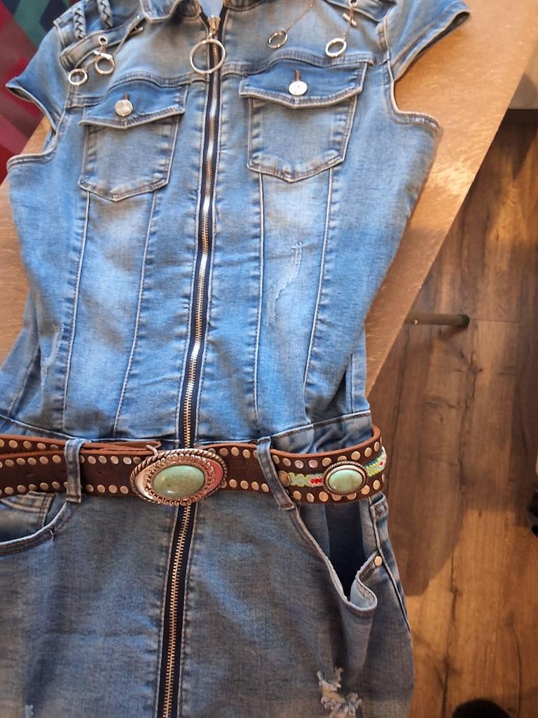 Spijker tuniek / korte jurkje, Kleding | Dames, Ophalen of Verzenden, Zo goed als nieuw, Blauw, Boven de knie