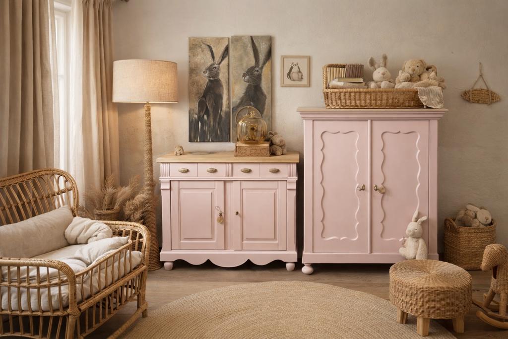 Babykamer roze vintage commode meidenkast biedermeier, Kinderen en Baby's, Kinderkamer | Complete kinderkamers, Ophalen, Meisje