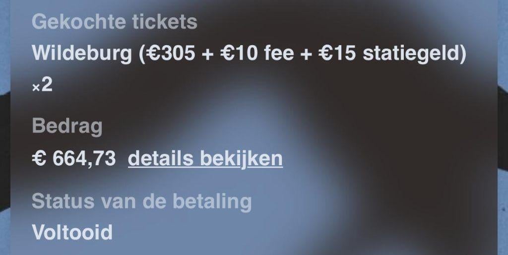 2x Tickets Wildeburg, Twee personen