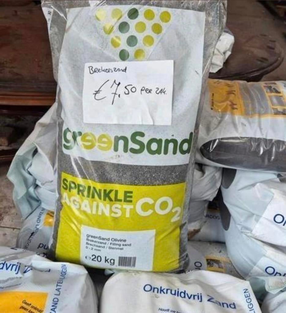 Brekerszand greensand 20kg €7,50 pst voegzand inveegzand, Ophalen, Nieuw, Brekerzand