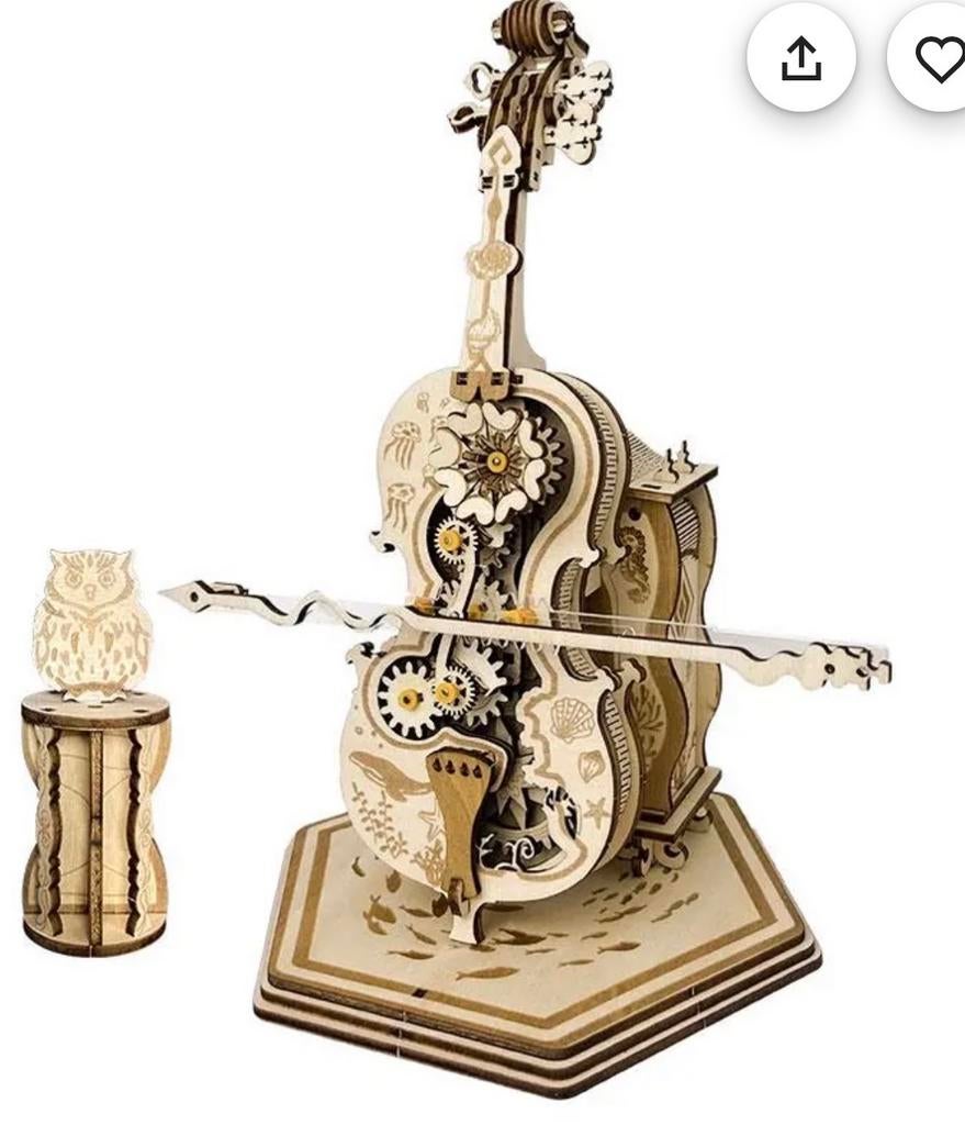 Houten 3D Puzzel Viool - Bouwtekening Zoekgeraakt, Hobby en Vrije tijd, Modelbouw | Auto's en Voertuigen, Overige merken, Gebruikt