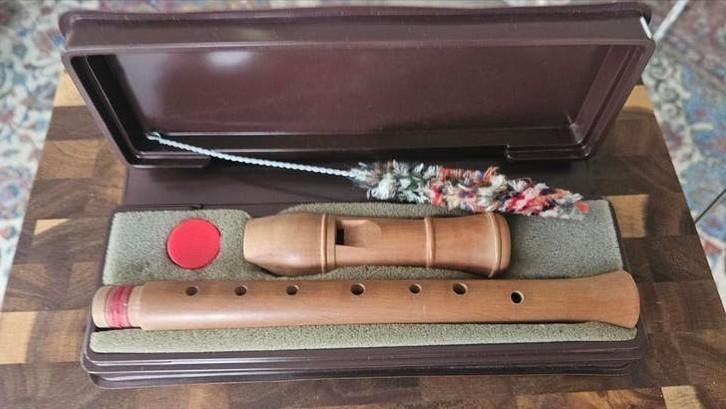 Moeck Houten Blokfluit met Koffer - Zo goed als nieuw, Ophalen of Verzenden, Zo goed als nieuw, Sopraan of Sopranino, Met koffer, hoes of etui