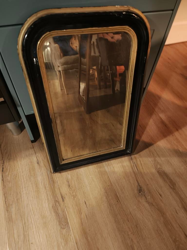 spiegel met zwarte en gouden lijst, Ophalen, Rechthoekig, Minder dan 50 cm, Minder dan 100 cm