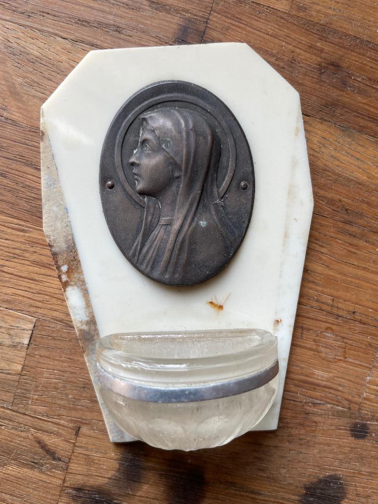 Wijwaterbakje met Madonna, Ophalen of Verzenden