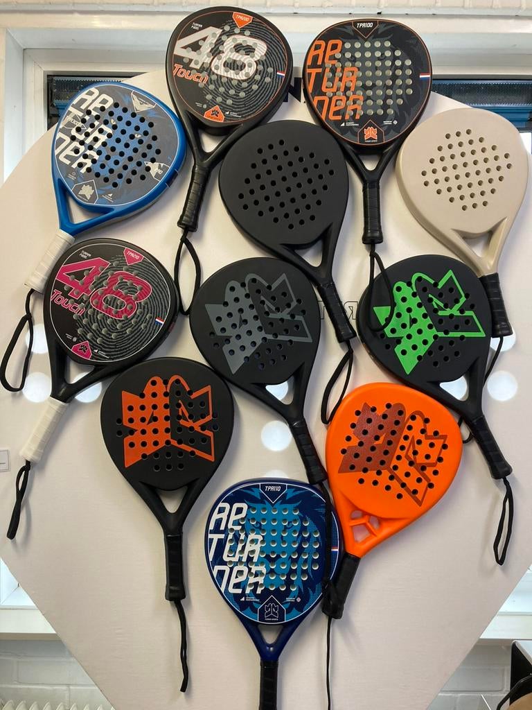 Padelrackets en kokers ballen partij, Nieuw, Ophalen of Verzenden, Turnersports, Padelracket
