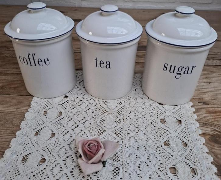 Engelse vintage voorraadpotten, Coffee, Tea, Sugar, Ophalen of Verzenden