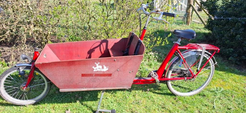 Nette bakfiets nl bakfiets long te koop aangeboden, Fietsen en Brommers, Fietsen | Bakfietsen, Ophalen, Gebruikt, 3 kinderen, Huif