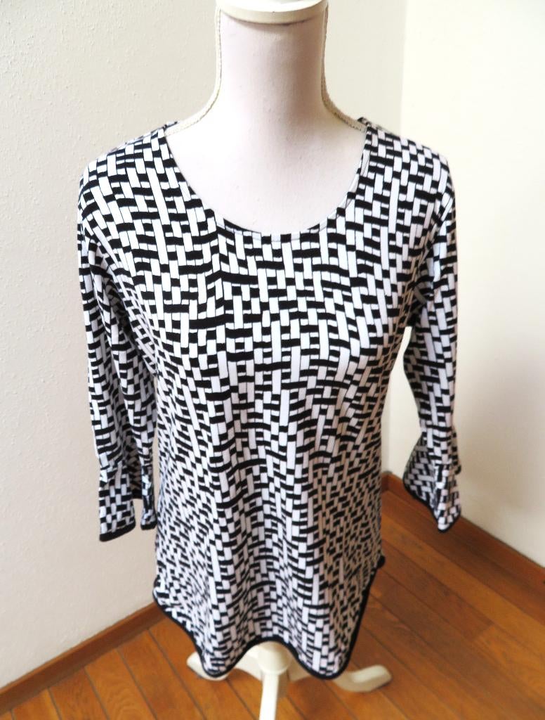 A56 LEA H apart shirt zwart wit maat M 38/40, Kleding | Dames, Maat 38/40 (M), Zwart, Lea H, Ophalen of Verzenden