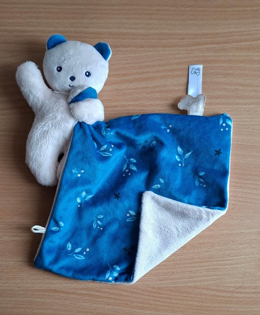 Knuffeldoekje, Knuffel van Kaloo, Beer met Blauw Doekje, Beer, Blauw, Ophalen of Verzenden, Zo goed als nieuw