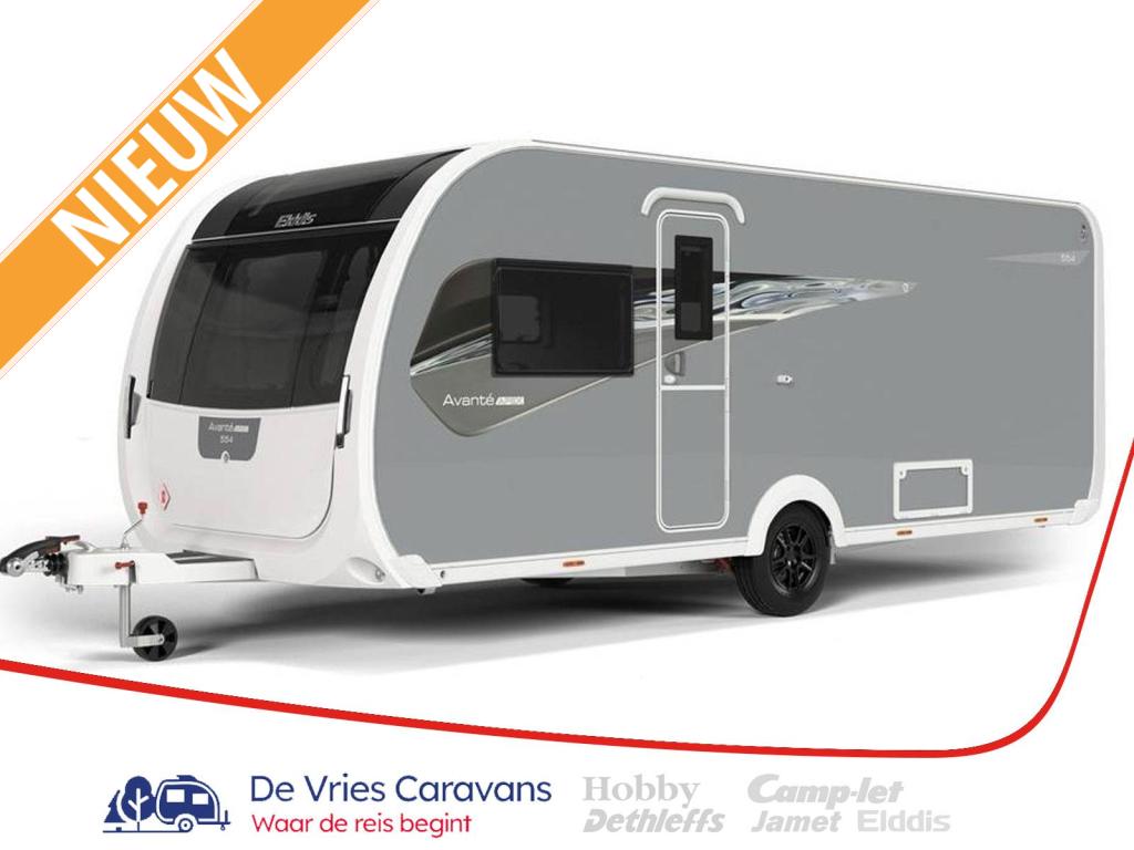 Elddis Avante Apex 554 incl.queensbed,badkamer, Caravans en Kamperen, Caravans, Standaardzit, Elddis, Schokbreker, Bedrijf