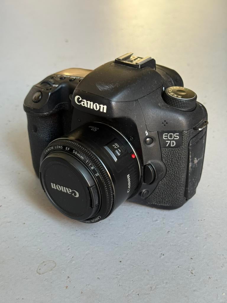 Canon EOS 7D DSLR spiegelreflex met 50mm EF f1.8 lens, Audio, Tv en Foto, Fotocamera's Digitaal, 18 Megapixel, Gebruikt, Spiegelreflex