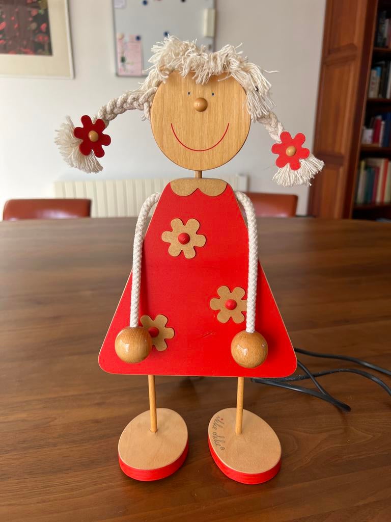 Leuk houten lampje voor kinderkamer - Meisje, Ophalen of Verzenden, Gebruikt, Hout, Minder dan 50 cm