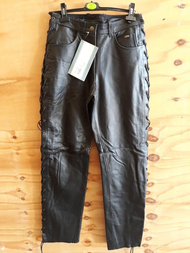 LEDEREN BROEK, Zwart, Maat 42/44 (L), Nieuw, Ophalen of Verzenden