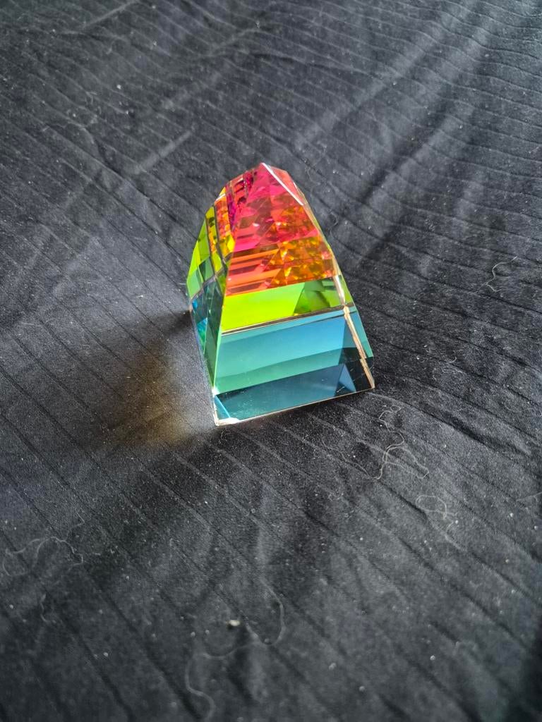 Glazen piramide, veelkleurig, Ophalen of Verzenden