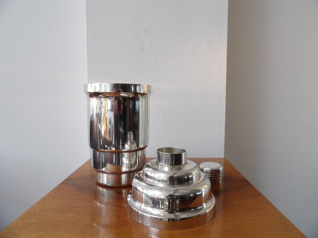 Art Deco Franse Cocktailshaker, verzilverd, Antiek en Kunst, Antiek | Goud en Zilver, Ophalen of Verzenden, Zilver