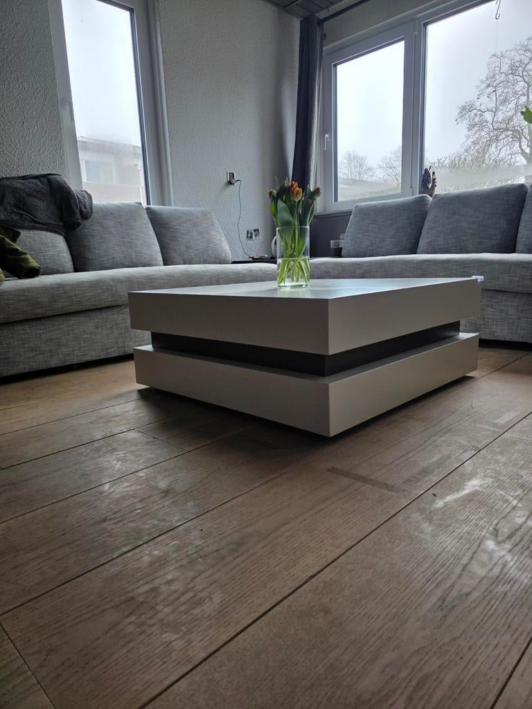 Salontafel wit 90x90 - Hofstede Raanhuis, Ophalen, 50 tot 100 cm, Vierkant, 50 tot 100 cm