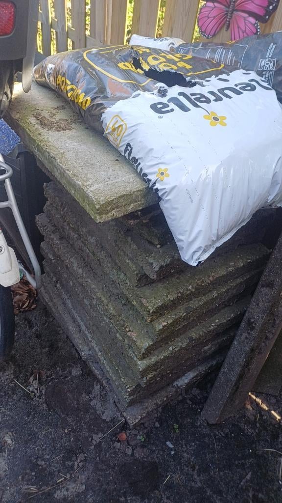 Grindtegels ophalen op afspraak. Zie omschrijving., Tuin en Terras, Ophalen, Gebruikt, Grind, Terrastegels