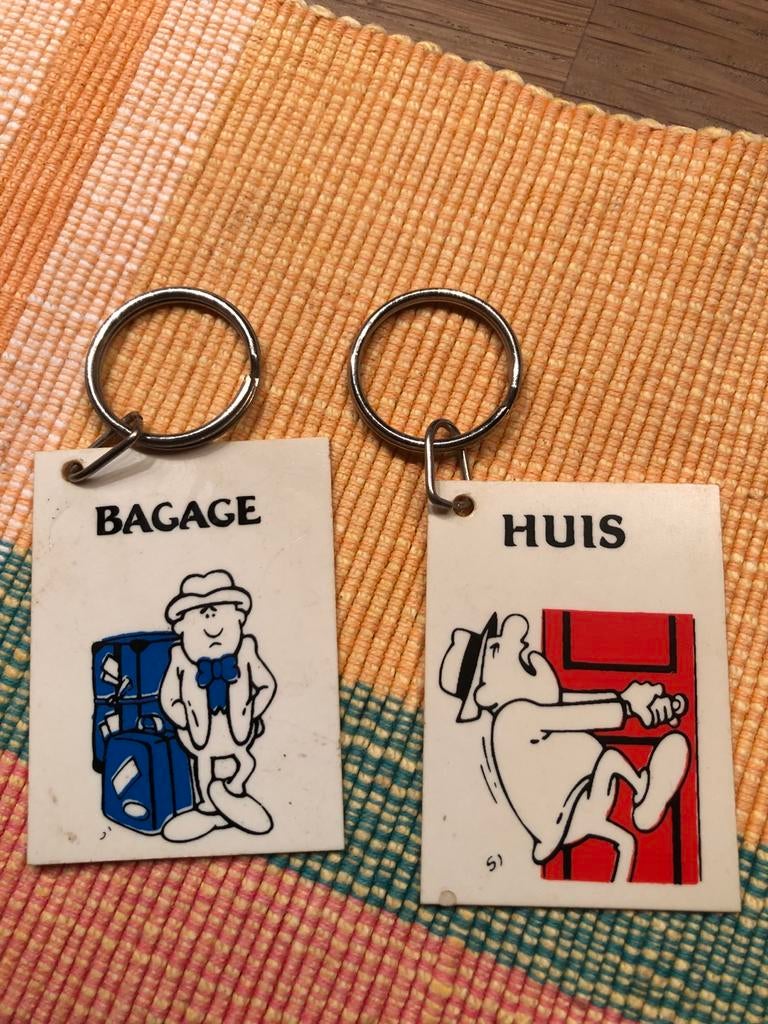 Vintage sleutelhangers: Bagage en Huis, Ophalen of Verzenden, Gebruikt