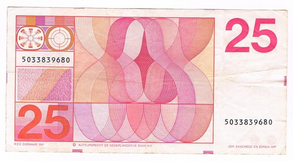 25 gulden 10 februari 1971 Sweelinck, Postzegels en Munten, Bankbiljetten | Nederland, Ophalen of Verzenden, 25 gulden, Los biljet