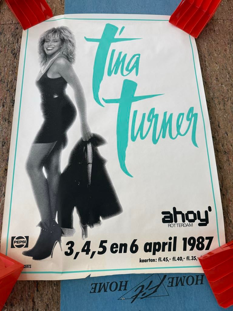 Concertposter Tina Turner 1987 Rotterdam Ahoy - Zeldzaam!, Verzamelen, Ophalen, A1 t/m A3, Muziek, Rechthoekig Staand