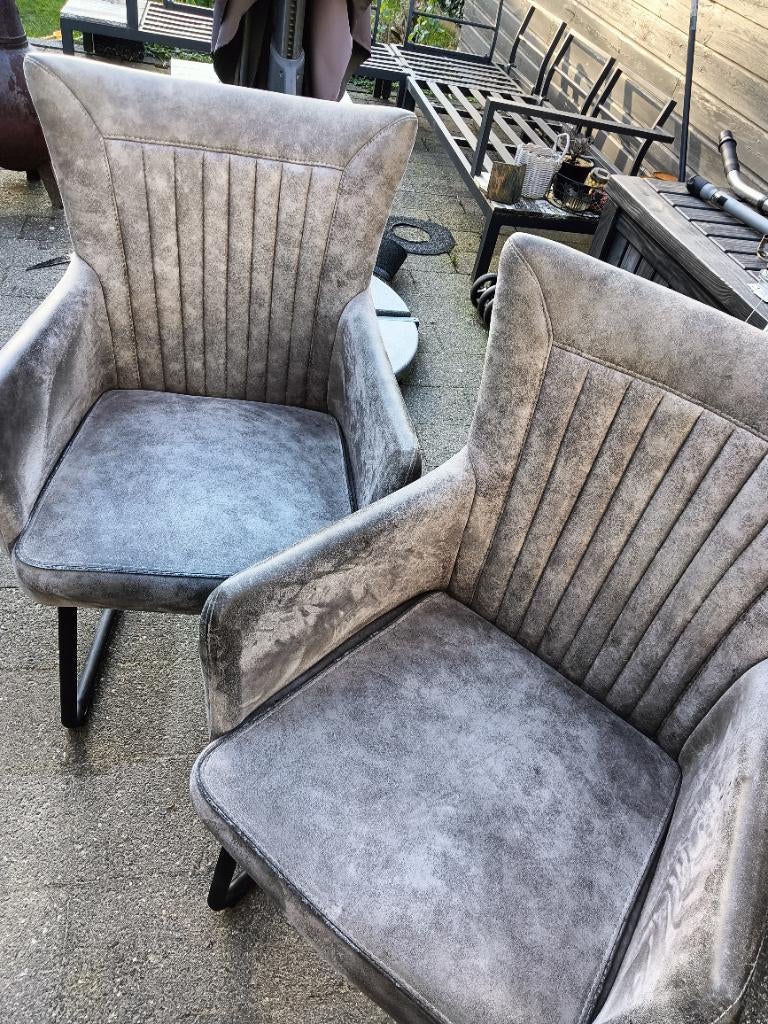 Eetkamerstoelen, beige, Ophalen, Gebruikt, Overige kleuren, Stof