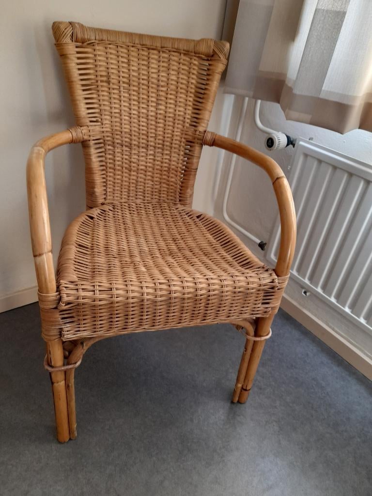 Rieten rotan stoel, Ophalen, Bruin, Eén