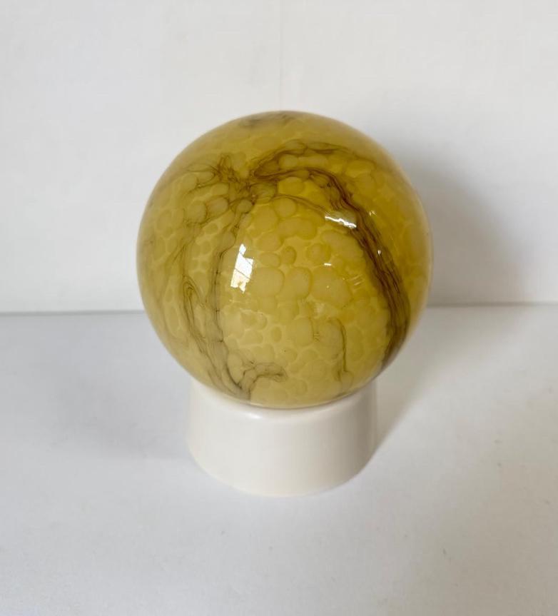 Vintage marmer bol vorm lamp antiek plafondlamp Art Deco, Huis en Inrichting, Lampen | Plafondlampen, Ophalen of Verzenden, Zo goed als nieuw