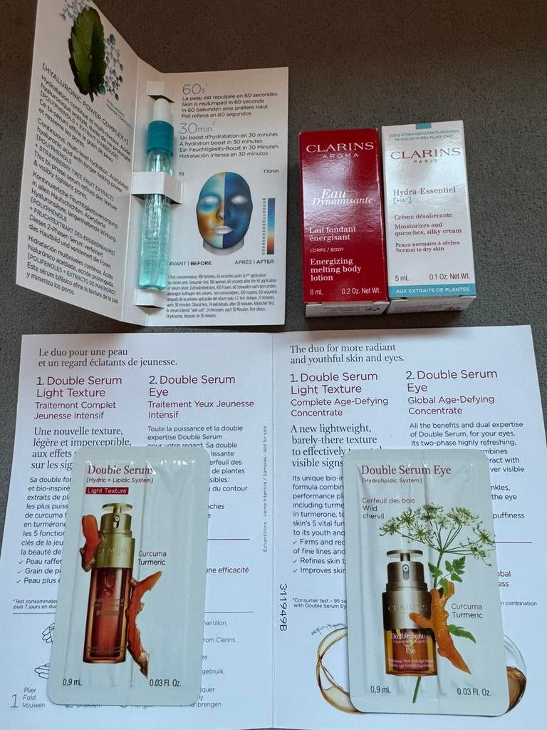 Clarins samples & luxe miniaturen, Ophalen of Verzenden, Nieuw, Gehele gezicht
