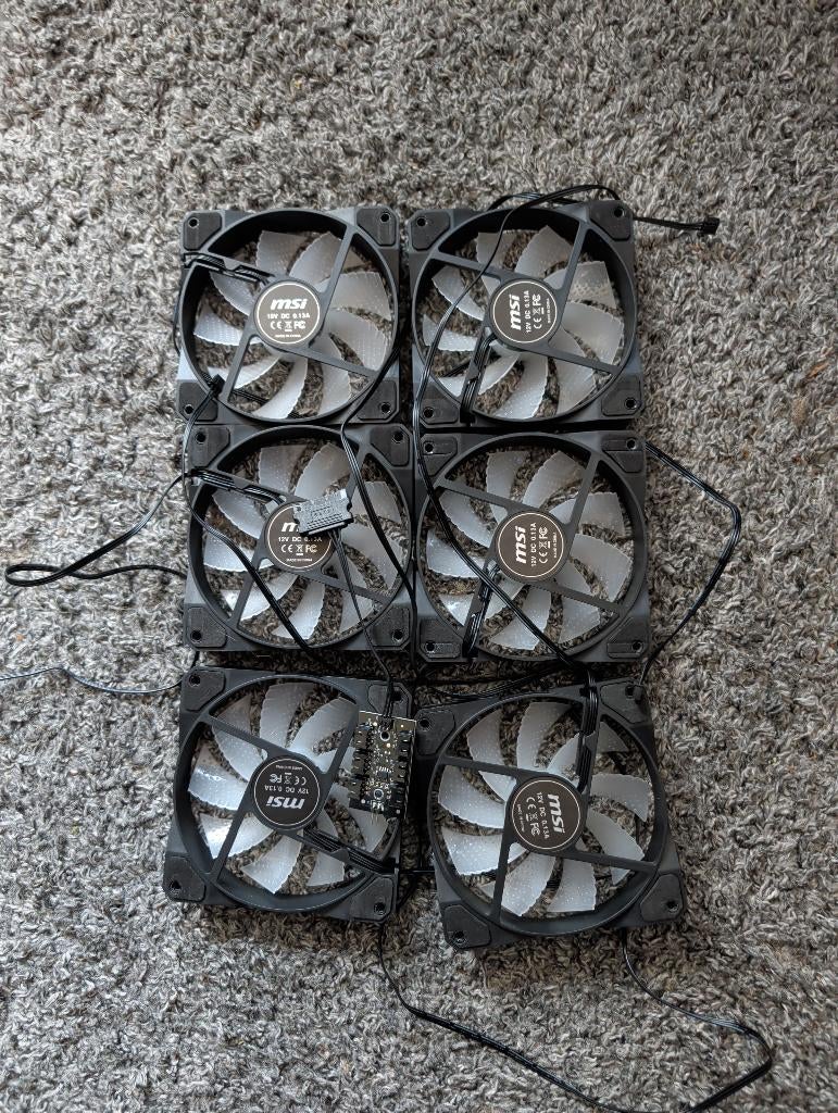 6x MSI Behuizing koelers 120mm, Ophalen of Verzenden, Nieuw, Luchtkoeling