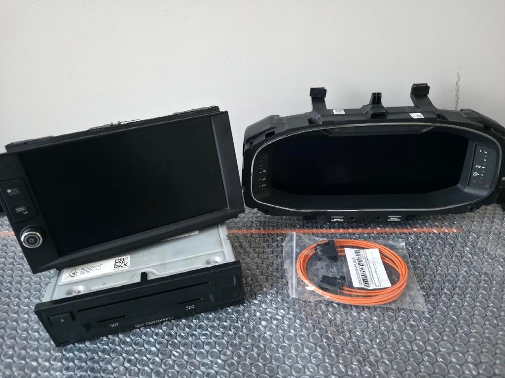 Seat Leon Digitale Virtual Cockpit & MIB2 Regelunit Set, Auto-onderdelen, Ophalen, Gebruikt, Seat