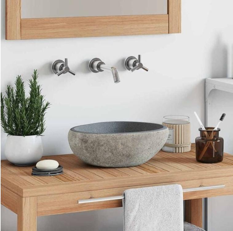 NIEUW | Wasbak wastafel waskom riviersteen ovaal! GRTS BEZOR, Verzenden, Nieuw