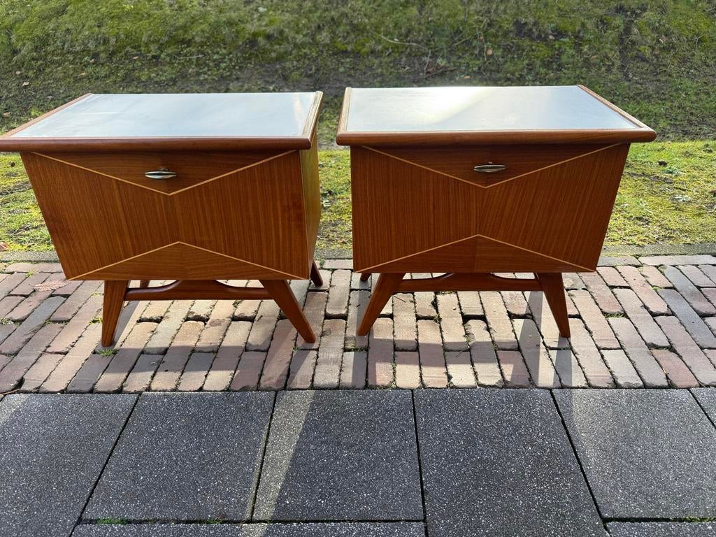 Louis van Teeffelen nachtkastjes set - Wébé - Vintage, Gebruikt, Minder dan 45 cm, Gijpsvintage, Info@gijpsvintage.nl