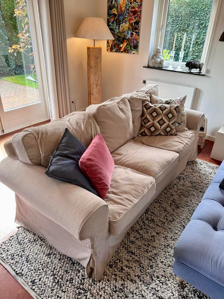 Twee IKEA Ektorp driezitsbanken, Ophalen, Gebruikt, Driepersoons, 75 tot 100 cm