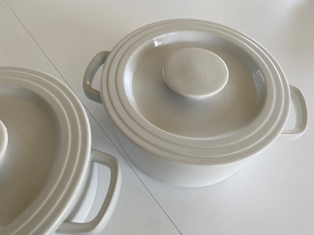 Twee dekschalen Thomas Trio wit porselein, Ophalen, Overige stijlen, Porselein, Schaal of Schalen