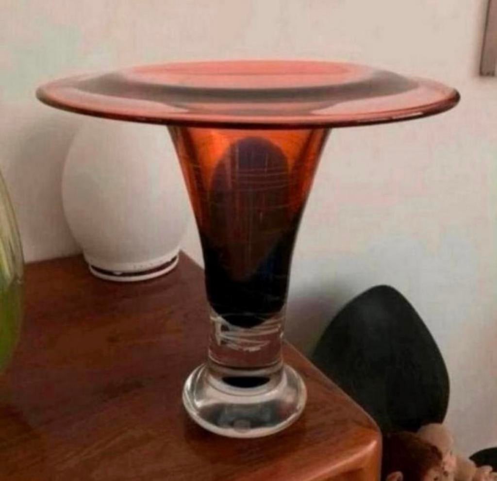 Vaas Aurora serica Gerard Thomassen glasfabriek Leerdam., Antiek en Kunst, Antiek | Glas en Kristal, Ophalen of Verzenden