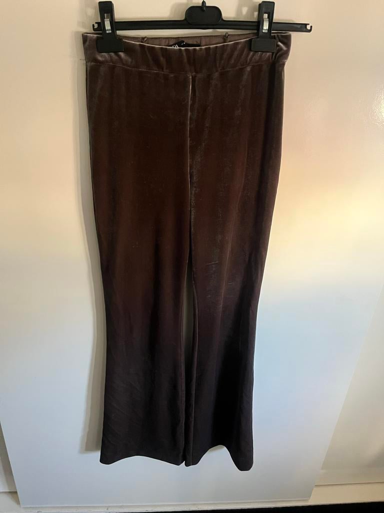 Zara velvet flared broek - bruin - maat S, Bruin, Zara, Ophalen of Verzenden, Maat 36 (S)