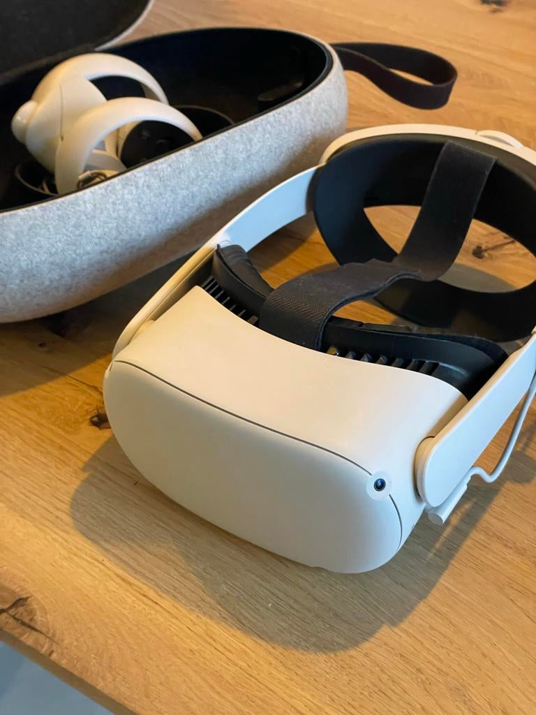 Oculus Quest 2 + Originele Elite Strap & Case - Zeer Goed!, Spelcomputers en Games, Ophalen of Verzenden, Zo goed als nieuw, VR-bril