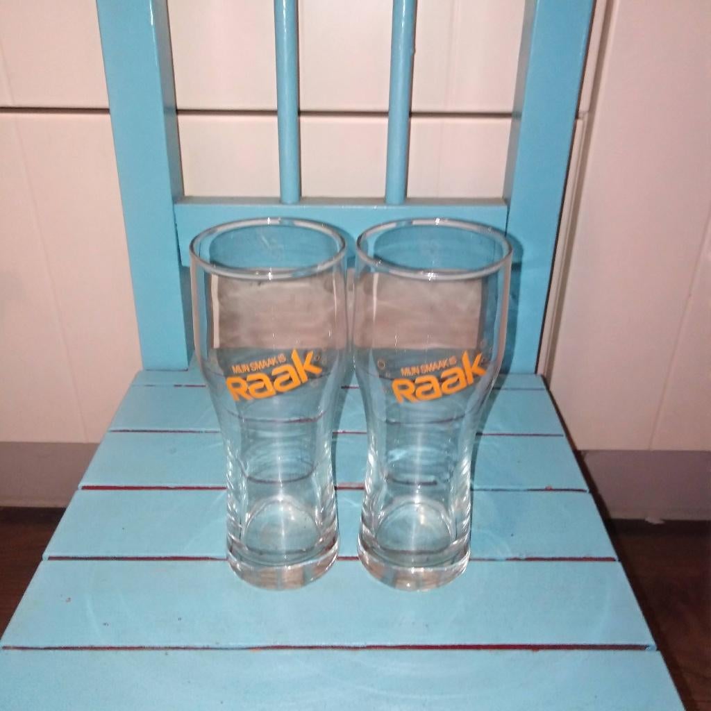 Raak limonade glazen Mijn smaak is Raak 2 stuks, Ophalen, Glas of Glazen, Gebruikt, Glas