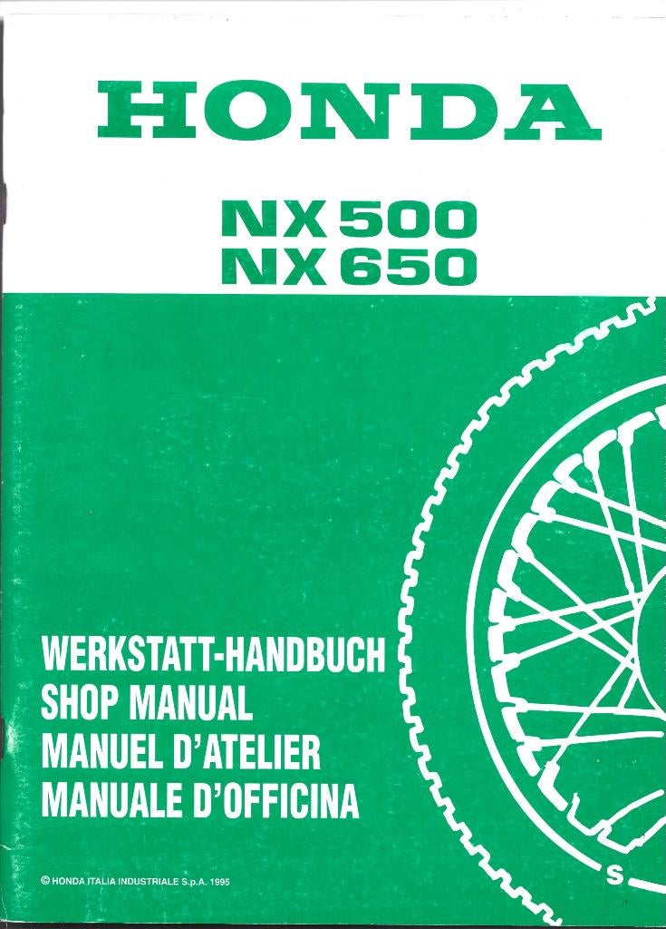 Honda NX500 NX650 supplement werkplaatsboek (3624z), Ophalen of Verzenden, Honda