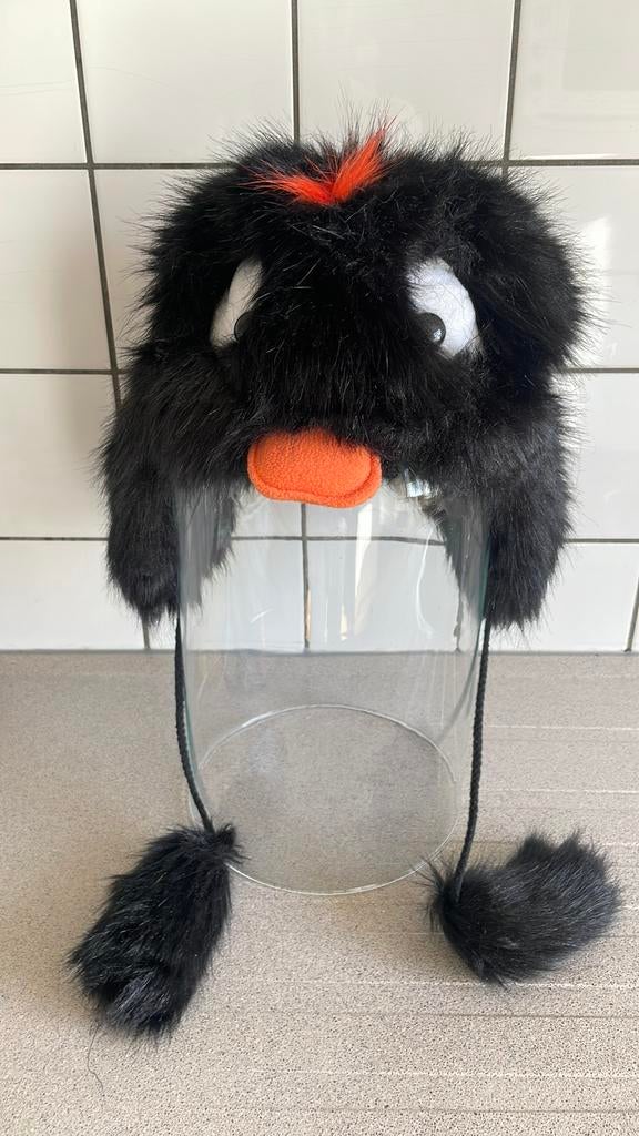 Fantastische muts pluche pinquin oorflappen carnaval, Hobby en Vrije tijd, Ophalen of Verzenden, Zo goed als nieuw